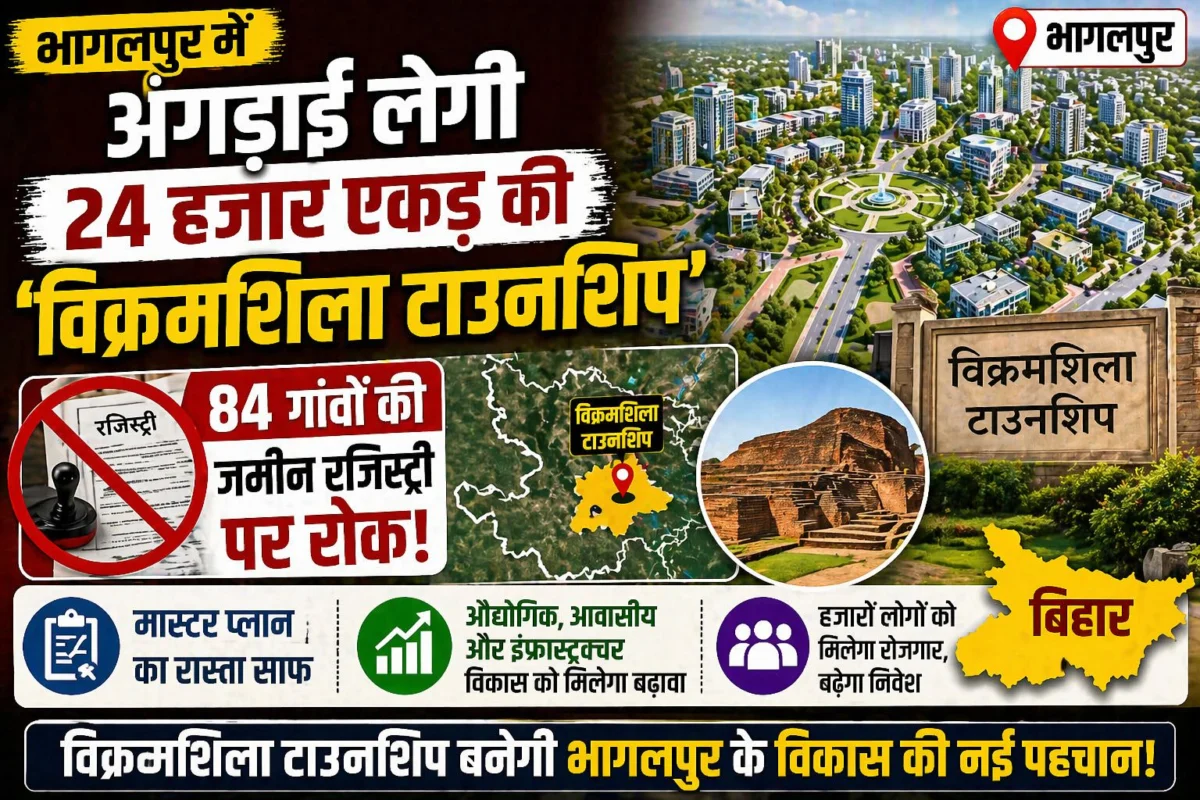 ​भागलपुर में अंगड़ाई लेगी 24 हजार एकड़ की ‘विक्रमशिला टाउनशिप’; 84 गांवों की जमीन रजिस्ट्री पर रोक; मास्टर प्लान का रास्ता साफ