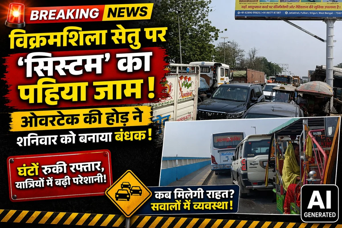 विक्रमशिला सेतु पर 'सिस्टम' का पहिया जाम: ओवरटेक की होड़ ने शनिवार को बनाया बंधक 1 विक्रमशिला सेतु पर 'सिस्टम' का पहिया जाम: ओवरटेक की होड़ ने शनिवार को बनाया बंधक