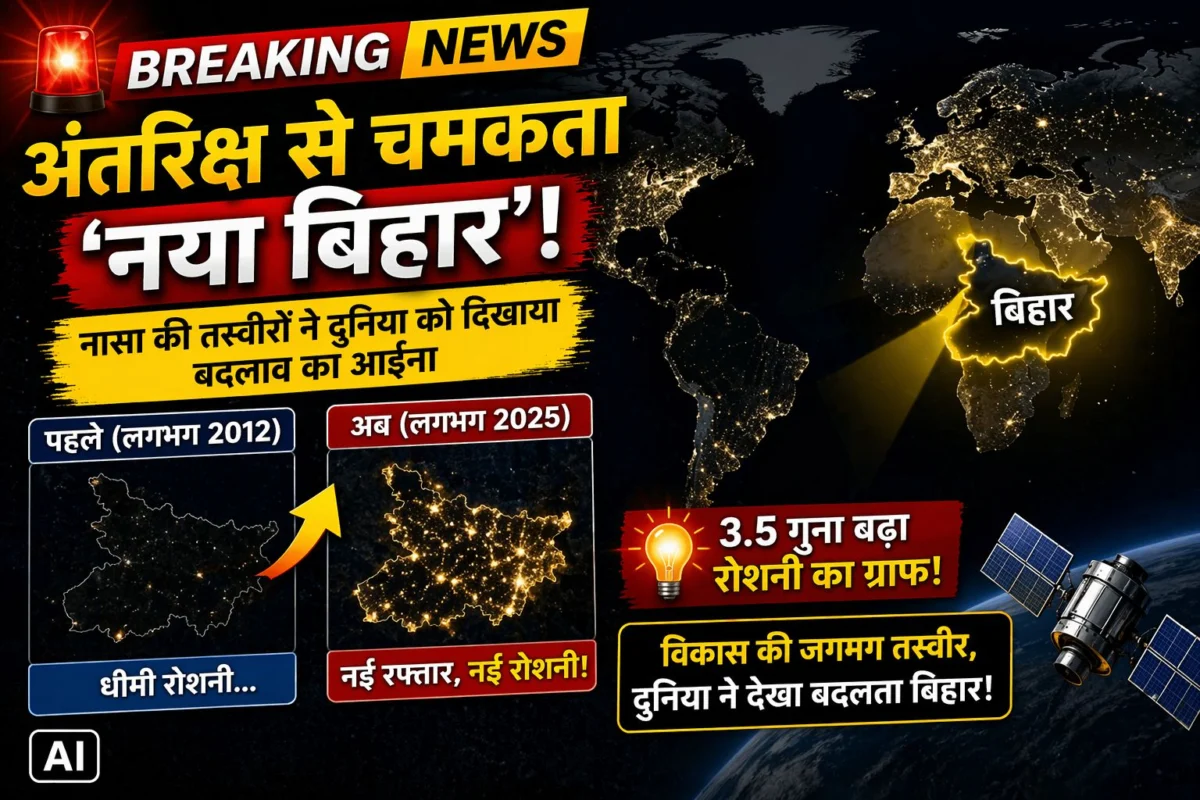 अंतरिक्ष से चमकता 'नया बिहार': नासा की तस्वीरों ने दुनिया को दिखाया बदलाव का आईना, 3.5 गुना बढ़ा रोशनी का ग्राफ