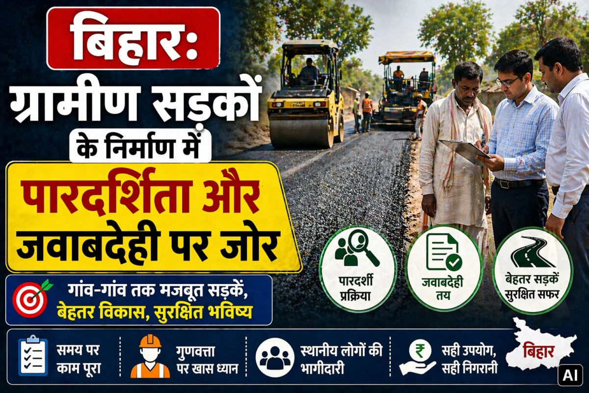 बिहार: ग्रामीण सड़कों के निर्माण में पारदर्शिता और जवाबदेही पर जोर; अपर सचिव ने दिए कड़े निर्देश 1 बिहार: ग्रामीण सड़कों के निर्माण में पारदर्शिता और जवाबदेही पर जोर; अपर सचिव ने दिए कड़े निर्देश