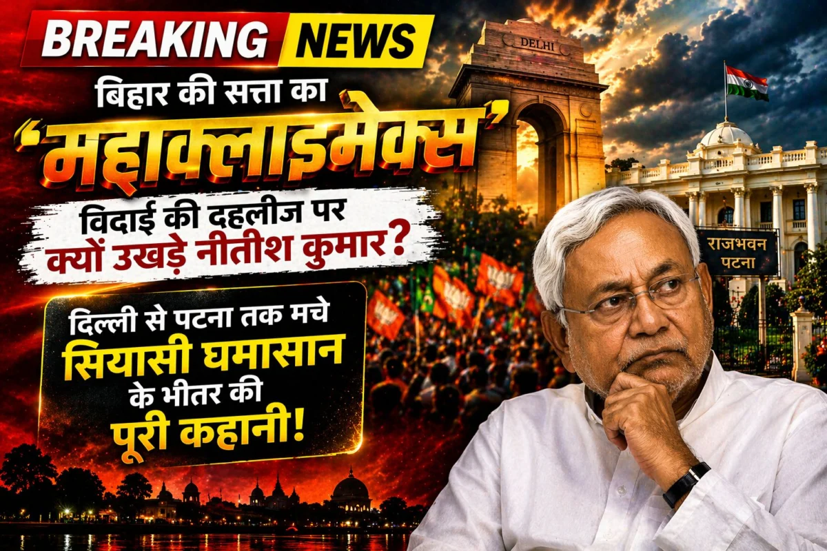 बिहार की सत्ता का 'महाक्लाइमेक्स': विदाई की दहलीज पर क्यों उखड़े नीतीश कुमार? दिल्ली से पटना तक मचे सियासी घमासान के भीतर की पूरी कहानी 1 बिहार की सत्ता का 'महाक्लाइमेक्स': विदाई की दहलीज पर क्यों उखड़े नीतीश कुमार? दिल्ली से पटना तक मचे सियासी घमासान के भीतर की पूरी कहानी