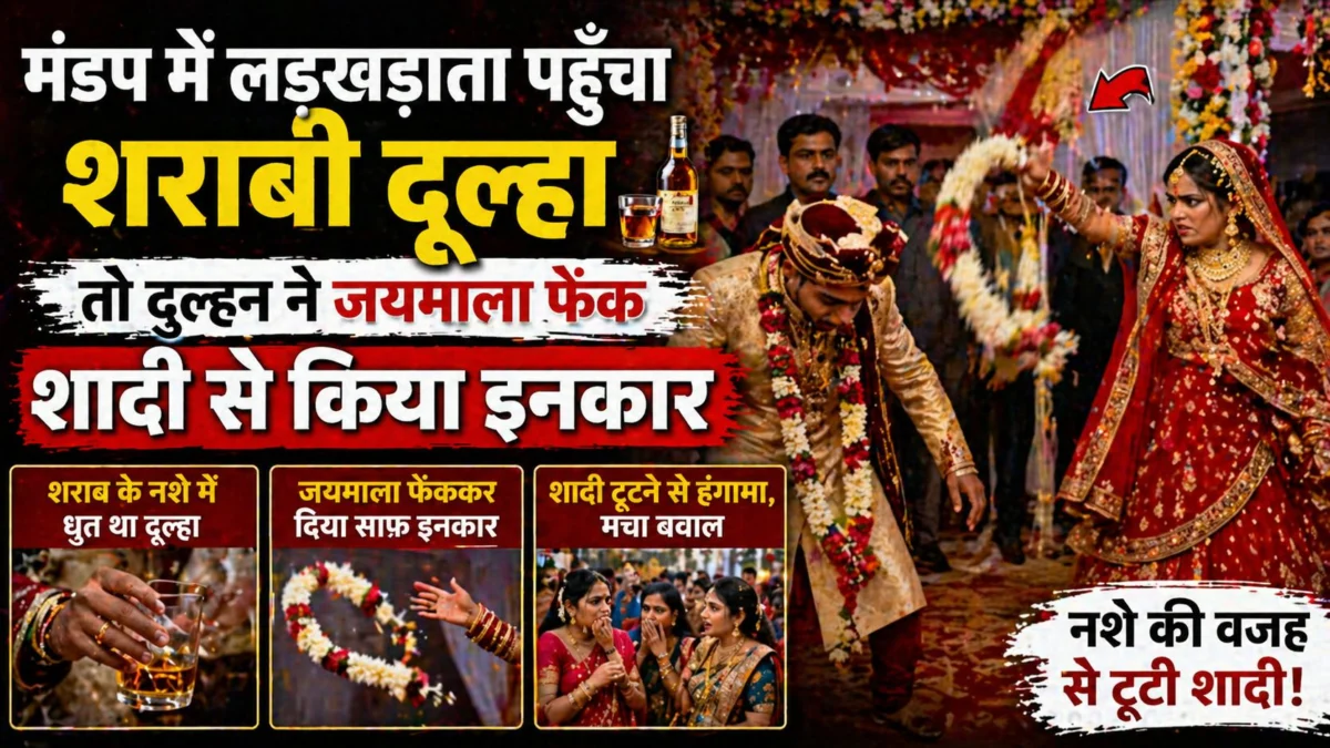 मंडप में लड़खड़ाता पहुँचा शराबी दूल्हा, तो दुल्हन ने जयमाला फेंक शादी से किया इनकार; घोसी के गंधार मठ गाँव में नेहा के साहस की चर्चा