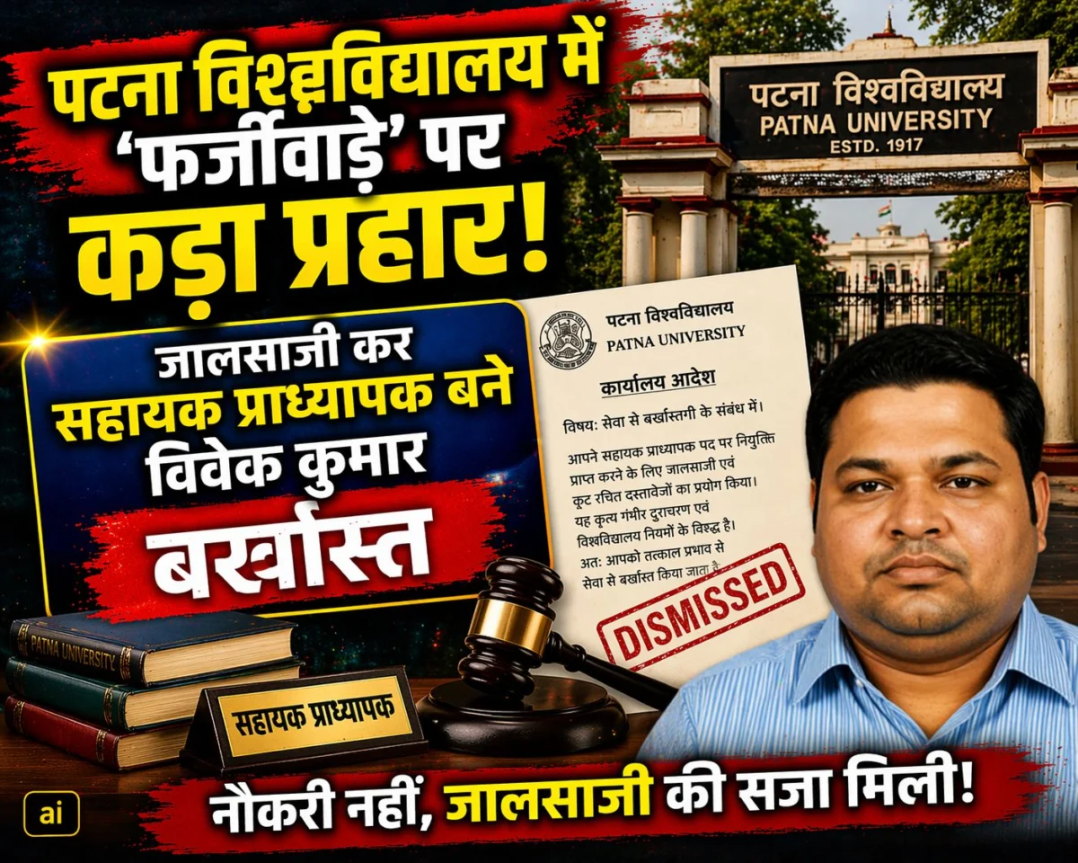 पटना विश्वविद्यालय में ‘फर्जीवाड़े’ पर कड़ा प्रहार: जालसाजी कर सहायक प्राध्यापक बने विवेक कुमार बर्खास्त