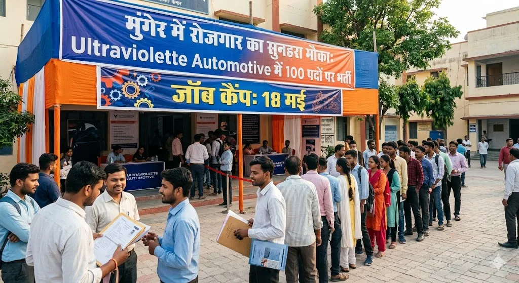 मुंगेर में रोजगार का सुनहरा मौका: Ultraviolette Automotive में 100 पदों पर भर्ती, 18 मई को जॉब कैंप