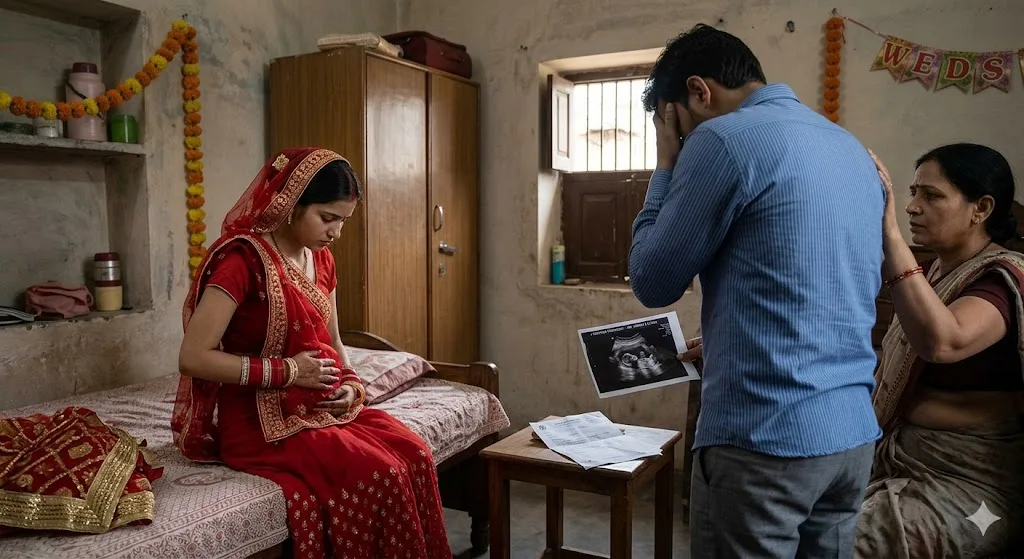 शादी के 5 दिन बाद खुला राज, नवविवाहिता निकली चार माह की गर्भवती