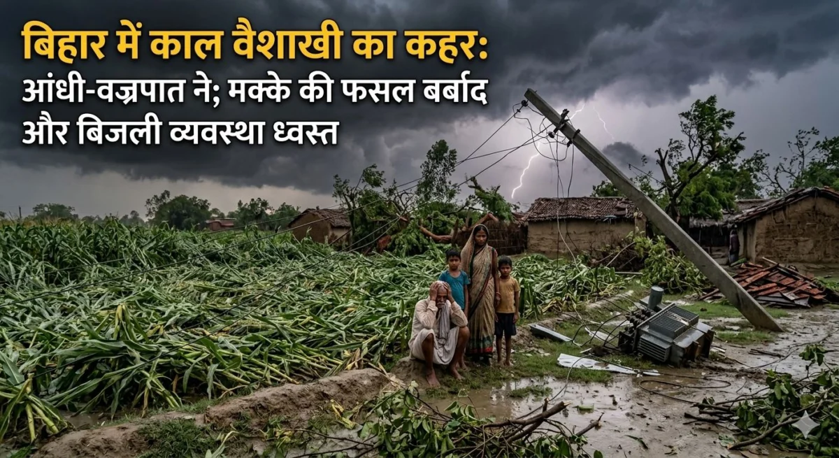 बिहार में काल वैशाखी का कहर: आंधी-वज्रपात ने ली 26 की जान, 8 बच्चों समेत 18 की मौत से मातम; मक्के की फसल बर्बाद और बिजली व्यवस्था ध्वस्त 1 बिहार में काल वैशाखी का कहर: आंधी-वज्रपात ने ली 26 की जान, 8 बच्चों समेत 18 की मौत से मातम; मक्के की फसल बर्बाद और बिजली व्यवस्था ध्वस्त