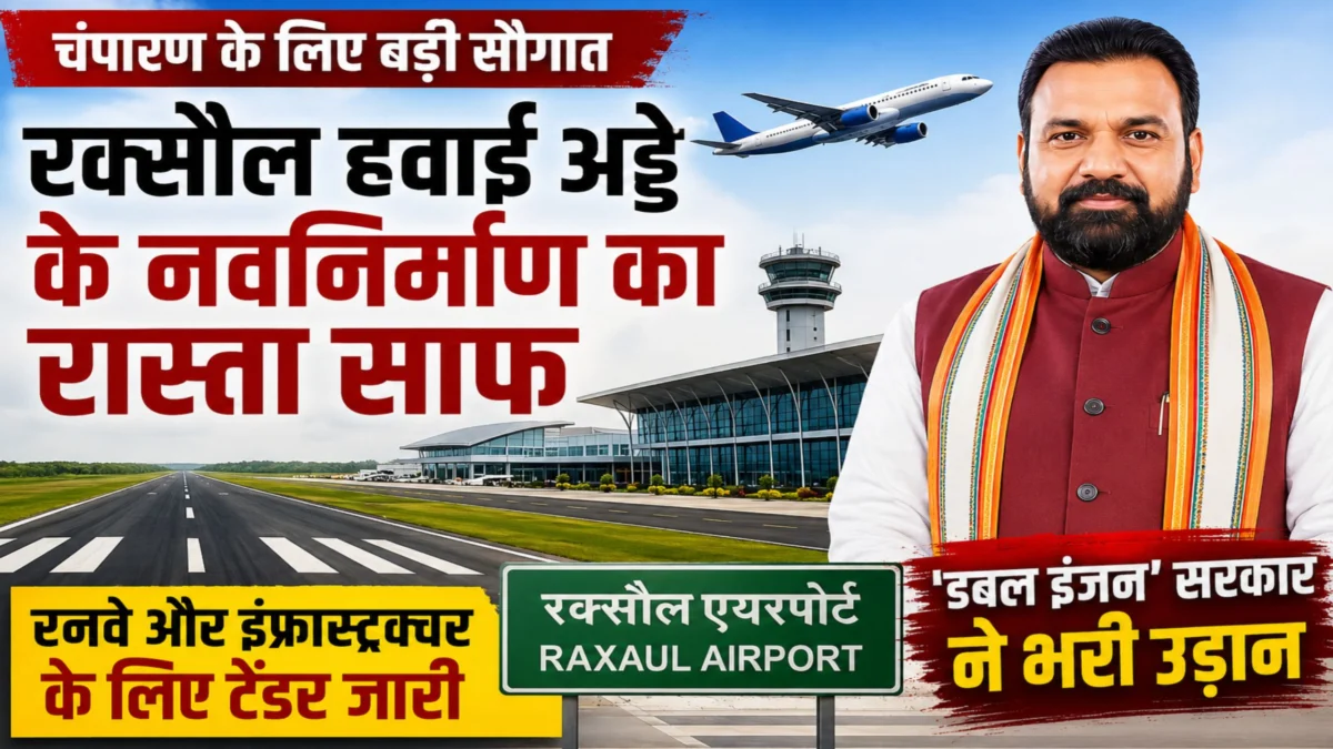 चंपारण के लिए बड़ी सौगात: रक्सौल हवाई अड्डे के नवनिर्माण का रास्ता साफ; रनवे और इंफ्रास्ट्रक्चर के लिए टेंडर जारी, 'डबल इंजन' सरकार ने भरी उड़ान 1 चंपारण के लिए बड़ी सौगात: रक्सौल हवाई अड्डे के नवनिर्माण का रास्ता साफ; रनवे और इंफ्रास्ट्रक्चर के लिए टेंडर जारी, 'डबल इंजन' सरकार ने भरी उड़ान