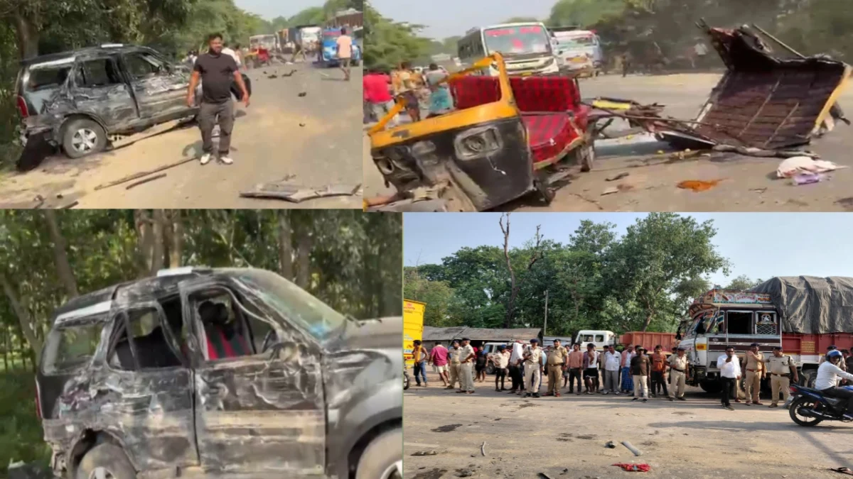 खगड़िया में रफ्तार का कहर: स्कॉर्पियो, ट्रक और ऑटो की भीषण टक्कर में 6 लोगों की मौत, कई घायल