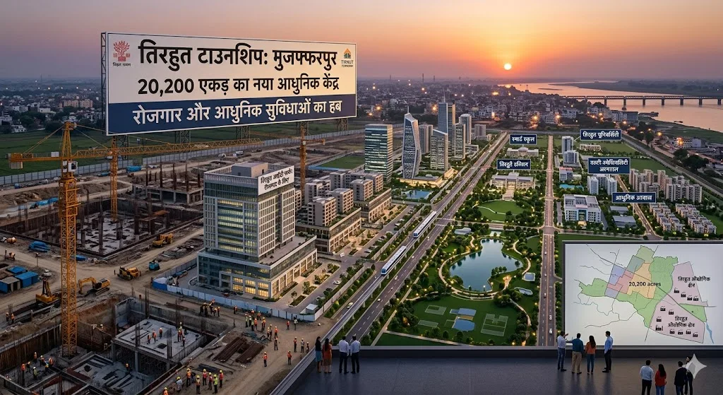 मुजफ्फरपुर में बनेगी 20,200 एकड़ की तिरहुत टाउनशिप, रोजगार और आधुनिक सुविधाओं का नया केंद्र