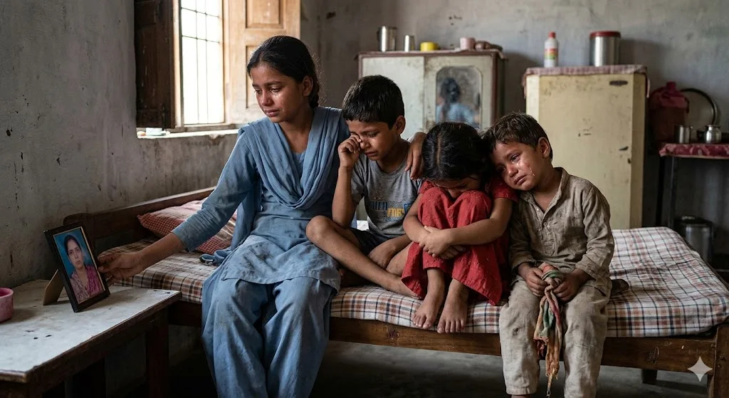 बिहार में दर्दनाक सड़क हादसा, महिला की मौत; पति गंभीर, चार बच्चों का रो-रोकर बुरा हाल