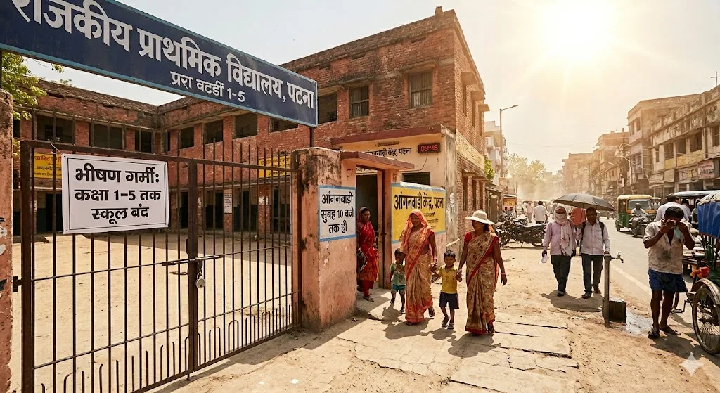 पटना में भीषण गर्मी का असर: पांचवीं तक के स्कूल बंद, आंगनबाड़ी केंद्र सुबह 10 बजे तक ही खुलेंगे