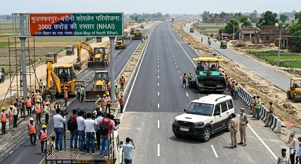 मुजफ्फरपुर–बरौनी फोरलेन को मिली रफ्तार: 3000 करोड़ की परियोजना से बदलेगा उत्तर बिहार का नक्शा