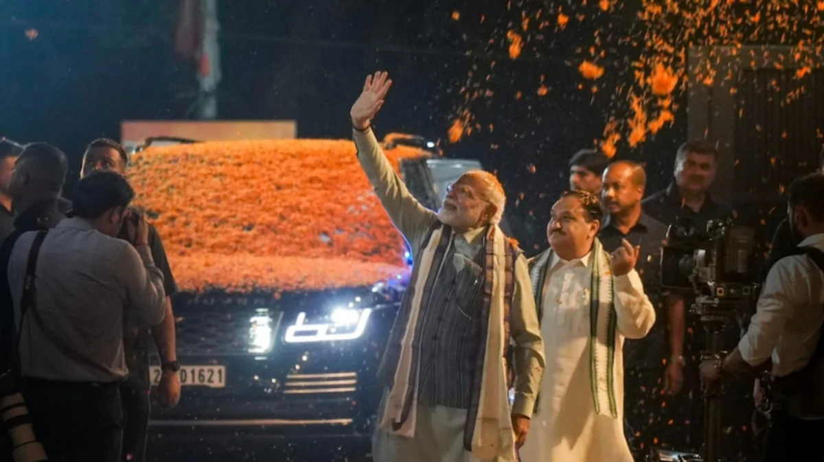 5 राज्यों के विधानसभा चुनाव: रुझानों में एनडीए आगे, बीजेपी मुख्यालय में जश्न की तैयारी