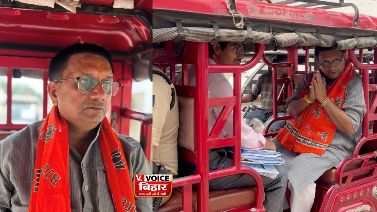 पीएम मोदी की अपील का असर, बिहार के मंत्री कुमार शैलेंद्र ई-रिक्शा से पहुंचे ऑफिस