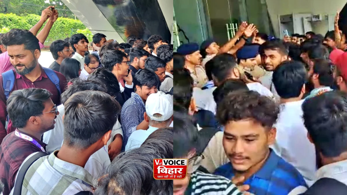 पटना AI समिट में भारी हंगामा, एंट्री नहीं मिलने पर छात्रों का विरोध प्रदर्शन