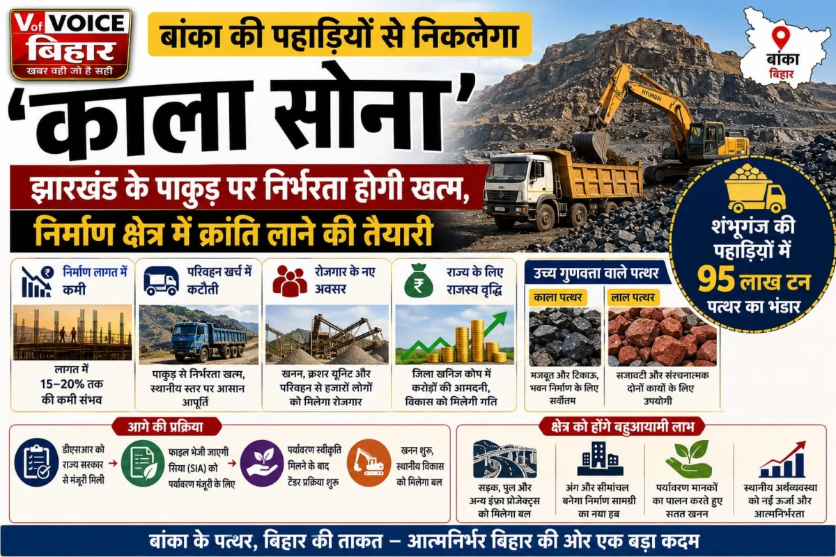 बांका की पहाड़ियों से निकलेगा 'काला सोना': झारखंड के पाकुड़ पर निर्भरता होगी खत्म, निर्माण क्षेत्र में क्रांति लाने की तैयारी 1 बांका की पहाड़ियों से निकलेगा 'काला सोना': झारखंड के पाकुड़ पर निर्भरता होगी खत्म, निर्माण क्षेत्र में क्रांति लाने की तैयारी