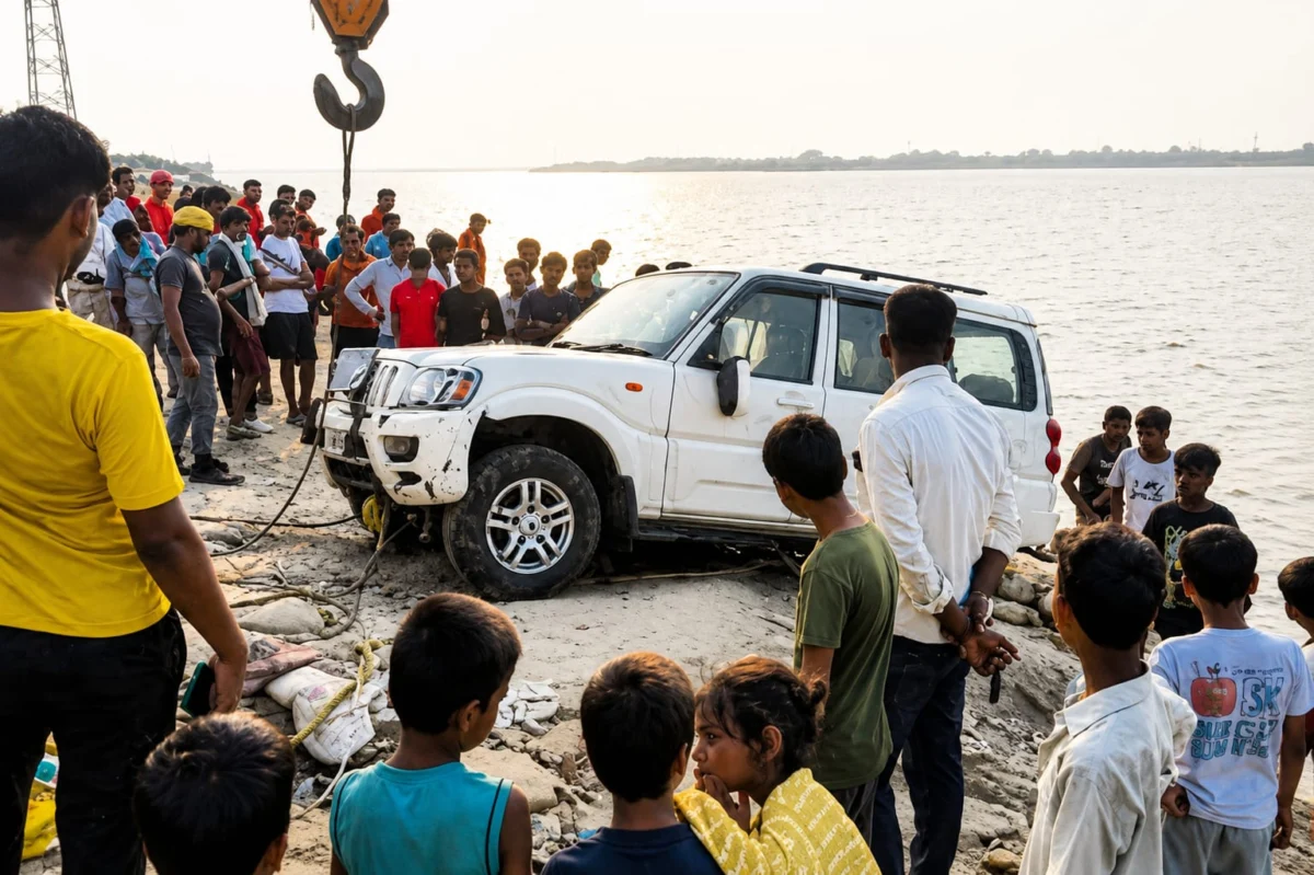 पटना के दीघा घाट पर 48 घंटे बाद गंगा से निकाली गई डूबी हुई स्कॉर्पियो; एक छोटी सी भूल ने गाड़ी को नदी में समाया 1 पटना के दीघा घाट पर 48 घंटे बाद गंगा से निकाली गई डूबी हुई स्कॉर्पियो; एक छोटी सी भूल ने गाड़ी को नदी में समाया