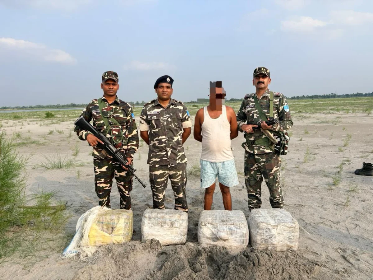 भारत-नेपाल सीमा पर एसएसबी की बड़ी स्ट्राइक: रेत में गाड़कर छुपाया गया 80 किलो गांजा बरामद, 32 लाख की खेप के साथ तस्कर दबोचा