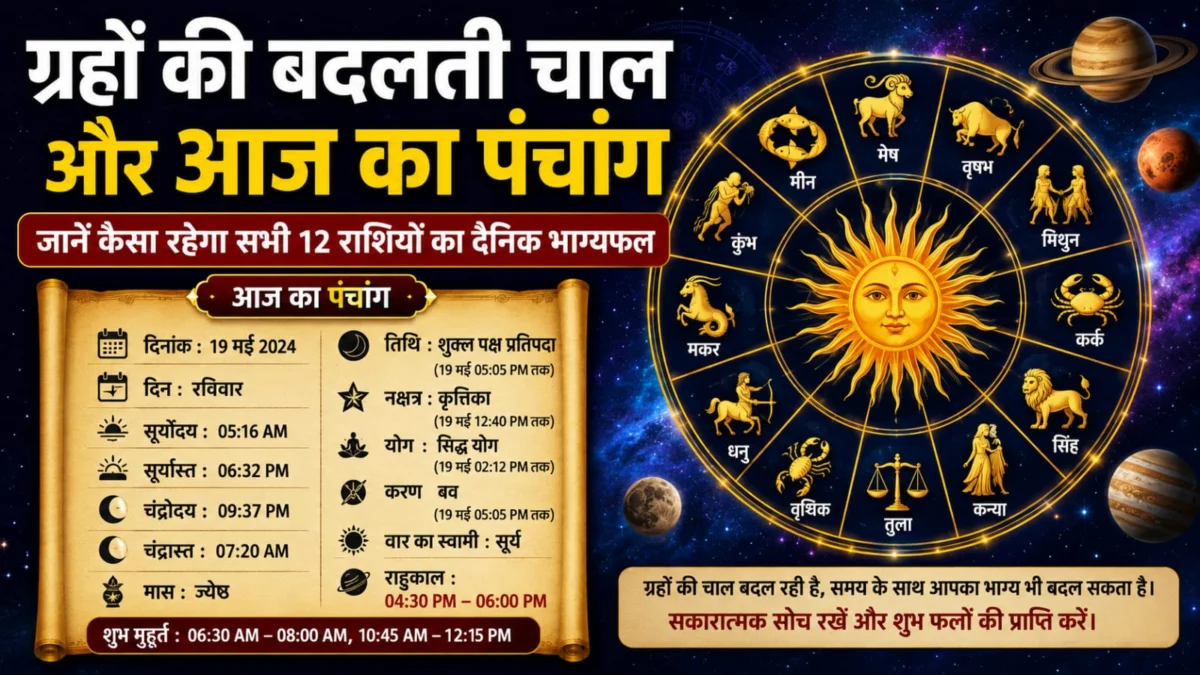 ग्रहों की बदलती चाल और आज का पंचांग: जानें कैसा रहेगा सभी 12 राशियों का दैनिक भाग्यफल 1 ग्रहों की बदलती चाल और आज का पंचांग: जानें कैसा रहेगा सभी 12 राशियों का दैनिक भाग्यफल