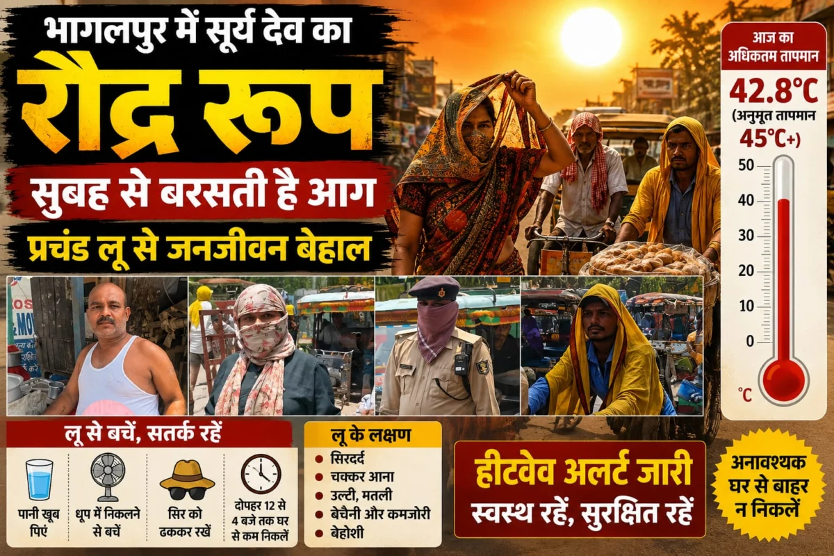 ​भागलपुर में सूर्य देव का रौद्र रूप: सुबह से बरसती है आग, प्रचंड लू से जनजीवन बेहाल