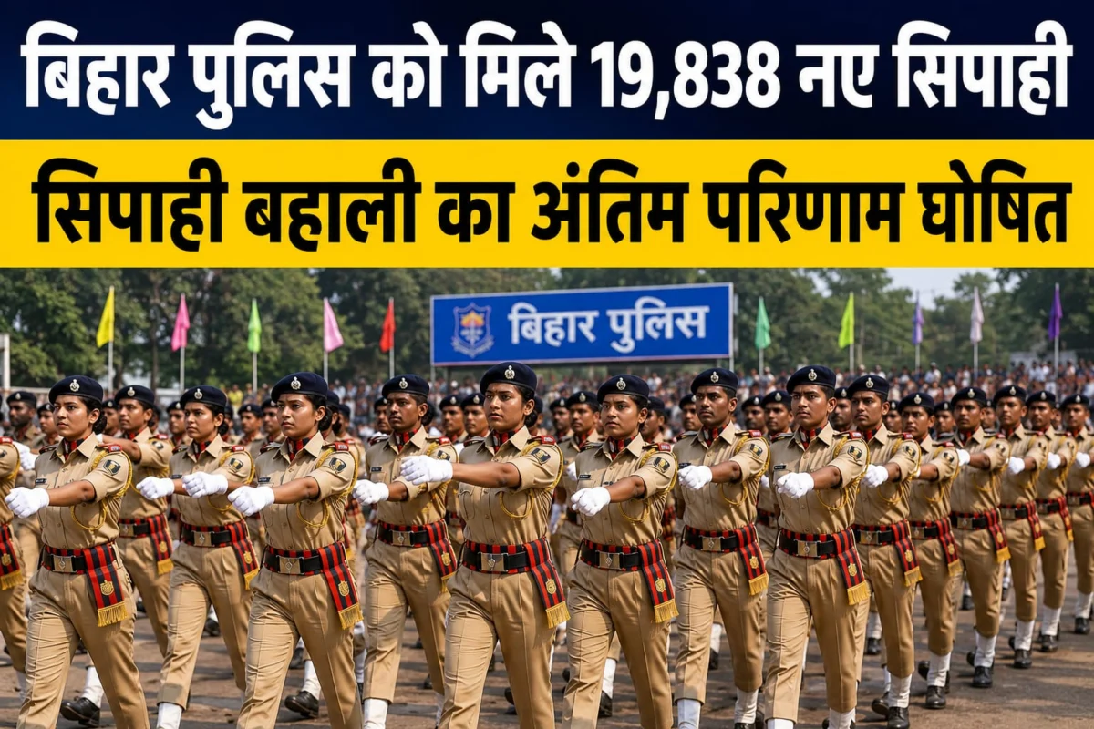 बिहार पुलिस को मिले 19,838 नए सिपाही: सिपाही बहाली का अंतिम परिणाम घोषित, 7312 महिलाओं ने मारी बाजी 1 बिहार पुलिस को मिले 19,838 नए सिपाही: सिपाही बहाली का अंतिम परिणाम घोषित, 7312 महिलाओं ने मारी बाजी
