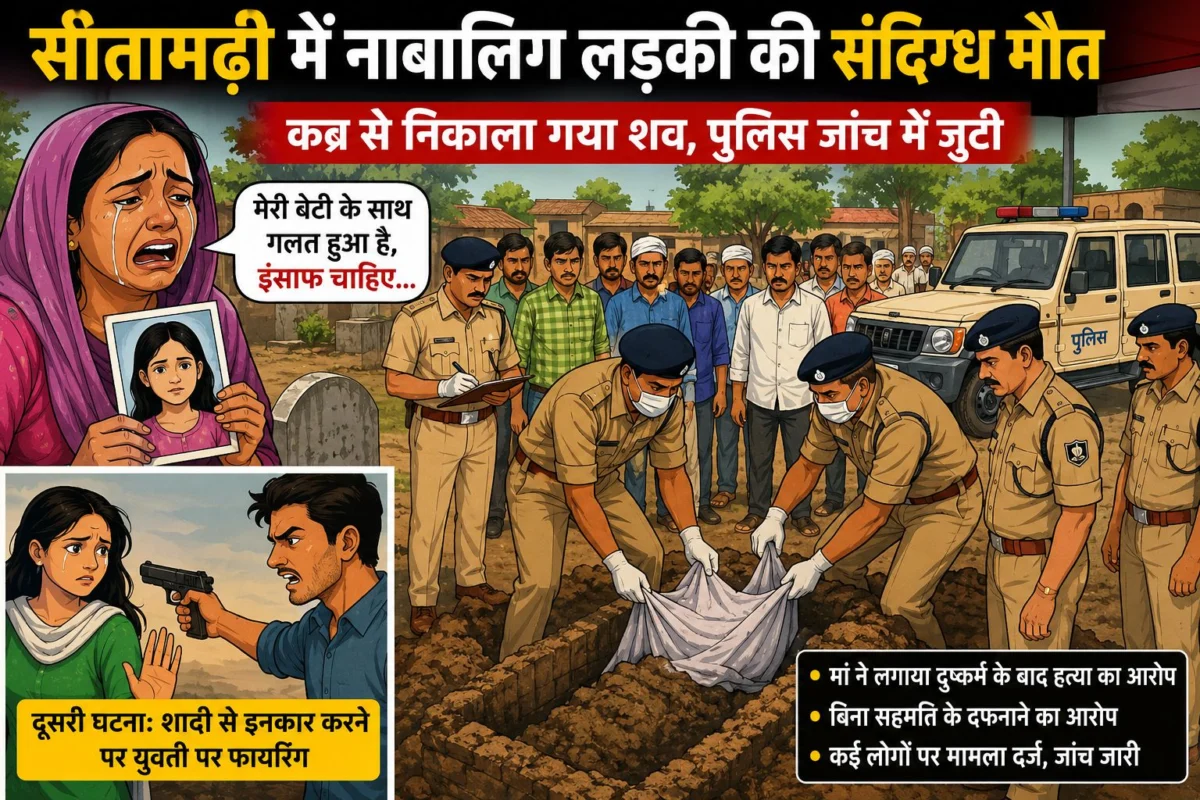 सीतामढ़ी में नाबालिग लड़की की संदिग्ध मौत से सनसनी, कब्र से निकाला गया शव; पुलिस जांच में जुटी