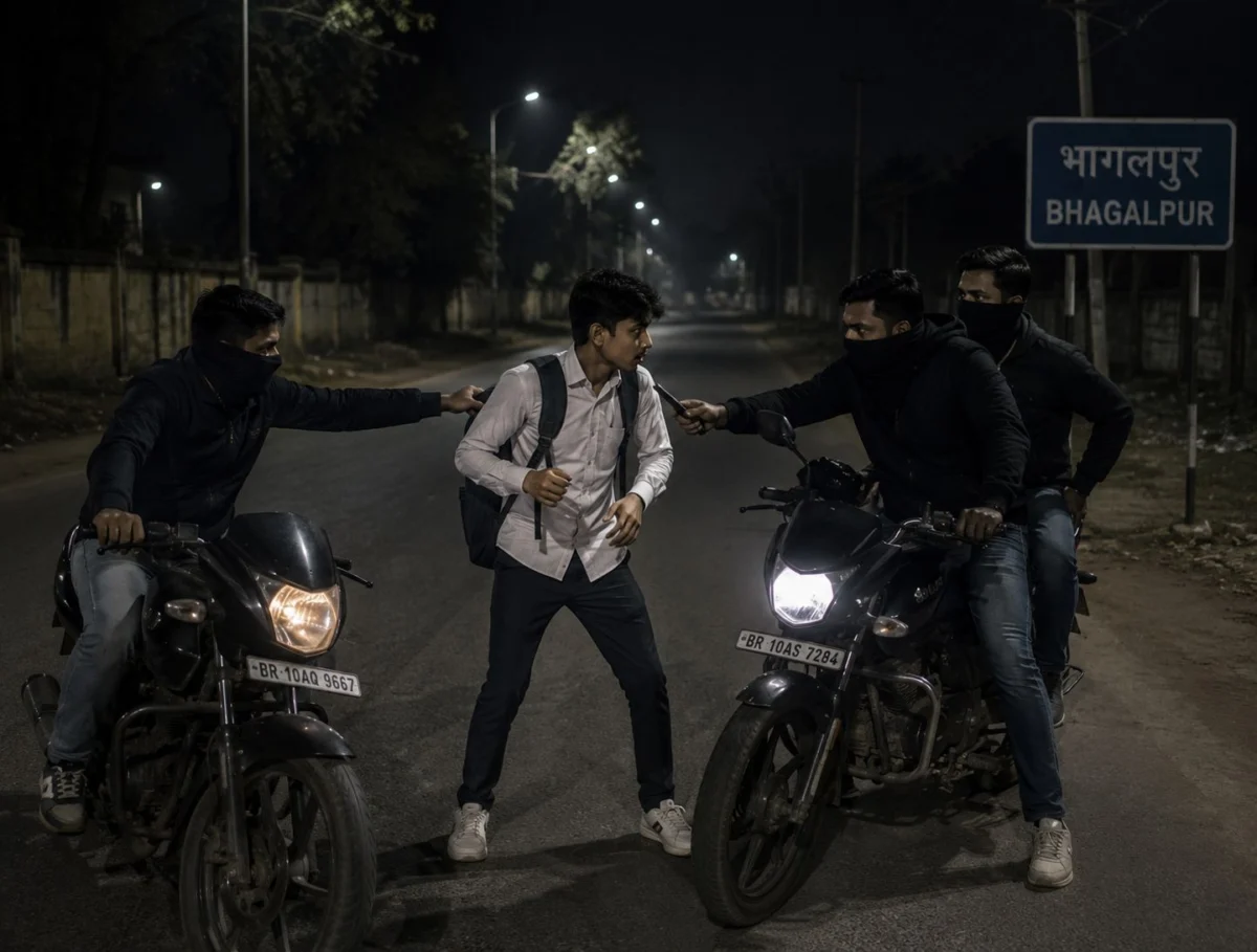 भागलपुर में परीक्षार्थी छात्र से लूटपाट: राधारानी सिन्हा रोड पर कट्टा सटाकर मोबाइल और कैश छीना; सीसीटीवी खंगाल रही जोगसर पुलिस