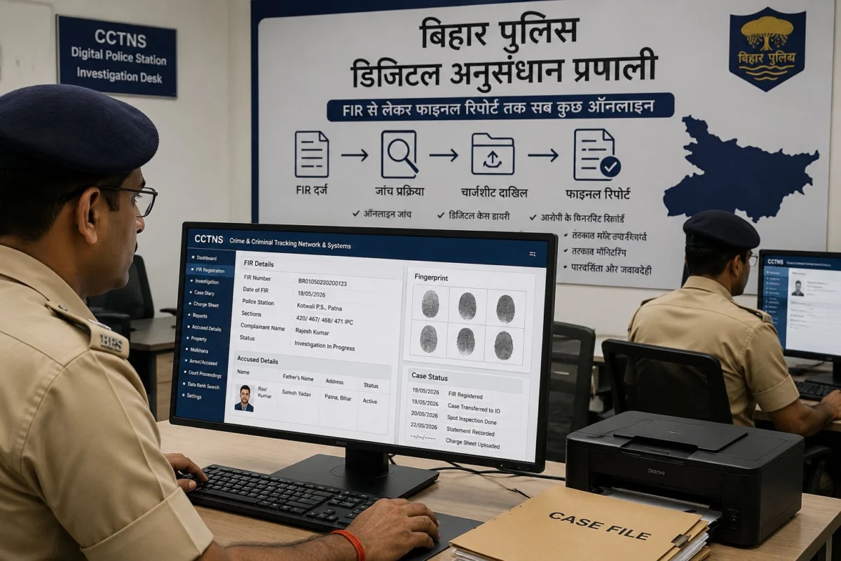बिहार पुलिस की जांच व्यवस्था अब होगी पूरी तरह डिजिटल: FIR से चार्जशीट तक हर प्रक्रिया ऑनलाइन, 6 महीने में लागू होगी नई प्रणाली 1 बिहार पुलिस की जांच व्यवस्था अब होगी पूरी तरह डिजिटल: FIR से चार्जशीट तक हर प्रक्रिया ऑनलाइन, 6 महीने में लागू होगी नई प्रणाली