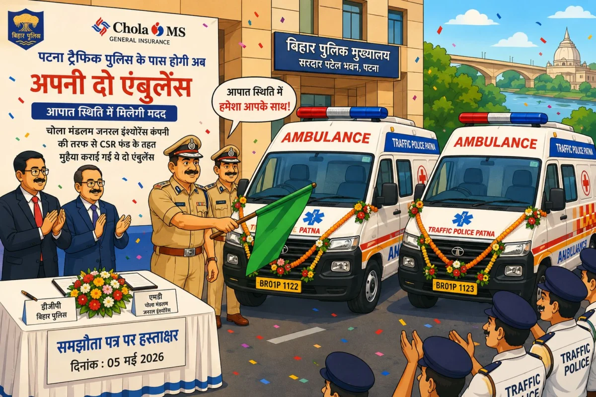 पटना ट्रैफिक पुलिस को मिली दो अत्याधुनिक एंबुलेंस, सड़क हादसों में अब तेजी से मिलेगी मदद 1 पटना ट्रैफिक पुलिस को मिली दो अत्याधुनिक एंबुलेंस, सड़क हादसों में अब तेजी से मिलेगी मदद