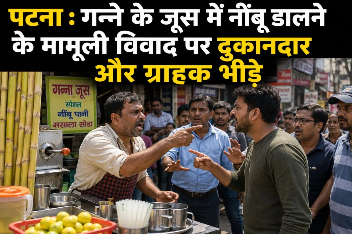 पटना सिटी में सरेआम गुंडागर्दी: गन्ने के जूस में नींबू डालने के मामूली विवाद पर दुकानदार पर तानी रिवाल्वर, सीसीटीवी में लाइव कैद हुआ खौफनाक तांडव