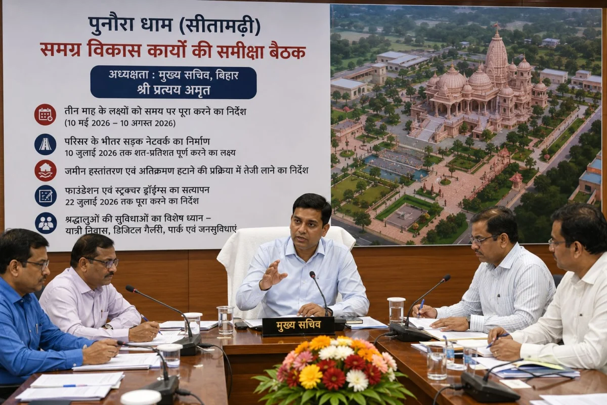 पुनौरा धाम को विश्वस्तरीय धार्मिक केंद्र बनाने की तैयारी तेज, मुख्य सचिव ने दिए सख्त निर्देश 1 पुनौरा धाम को विश्वस्तरीय धार्मिक केंद्र बनाने की तैयारी तेज, मुख्य सचिव ने दिए सख्त निर्देश