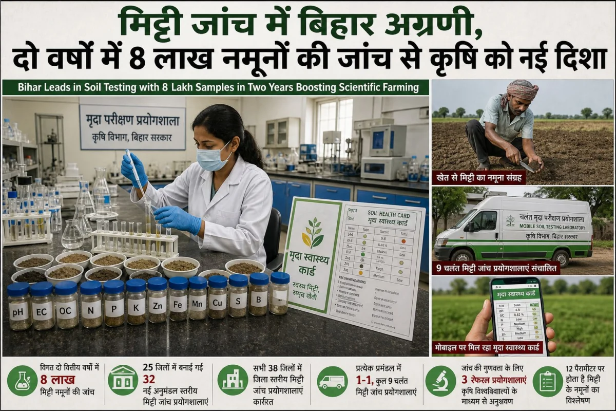 मिट्टी जांच में बिहार अग्रणी, दो वर्षों में 8 लाख नमूनों की जांच से कृषि को नई दिशा 1 मिट्टी जांच में बिहार अग्रणी, दो वर्षों में 8 लाख नमूनों की जांच से कृषि को नई दिशा