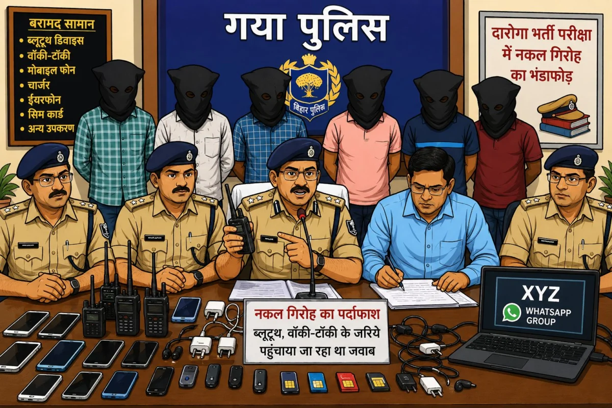 बिहार दारोगा परीक्षा में हाईटेक नकल रैकेट का भंडाफोड़: व्हाट्सएप ग्रुप, ब्लूटूथ और वॉकी-टॉकी से चल रहा था पूरा सिंडिकेट