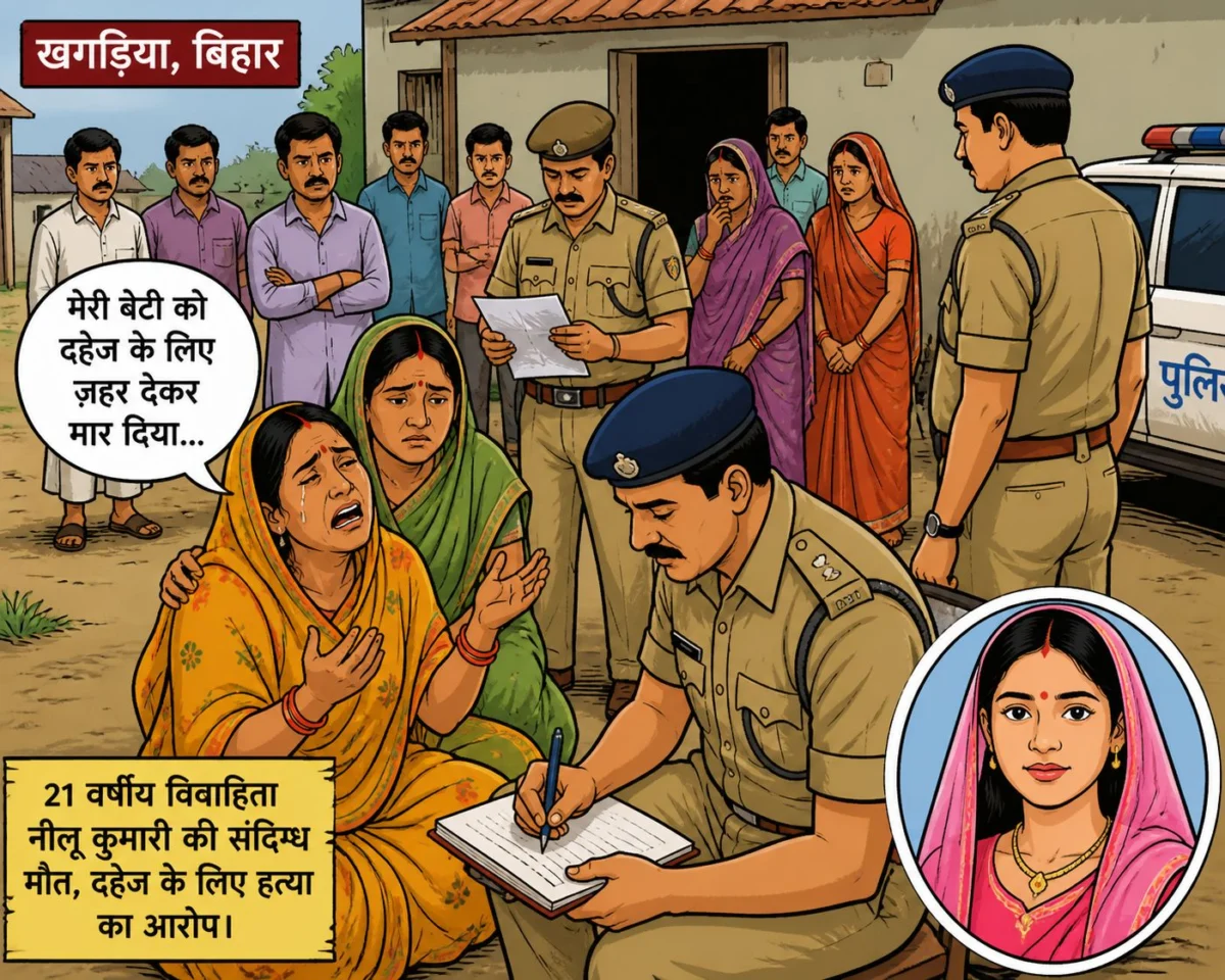 खगड़िया में विवाहिता की संदिग्ध मौत, मायके पक्ष ने लगाया दहेज के लिए ज़हर देकर हत्या का आरोप 1 खगड़िया में विवाहिता की संदिग्ध मौत, मायके पक्ष ने लगाया दहेज के लिए ज़हर देकर हत्या का आरोप