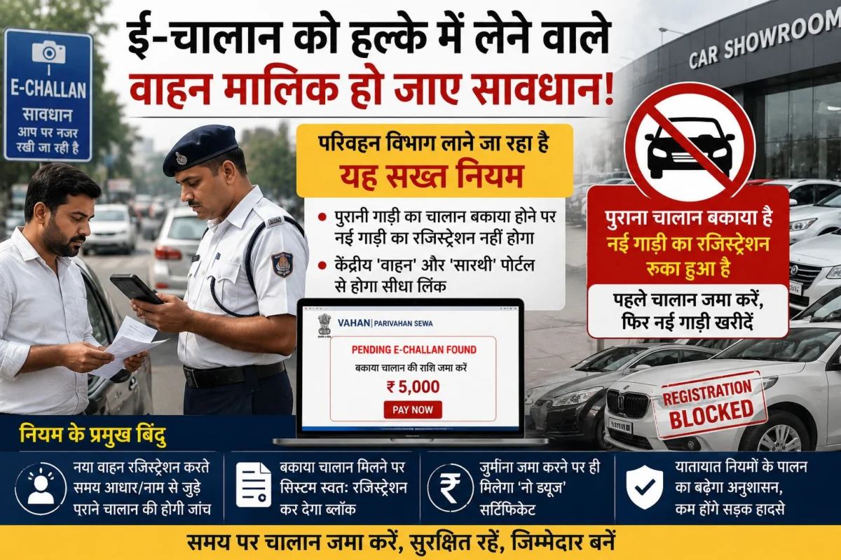 बिहार में ई-चालान बकाएदारों पर सख्ती की तैयारी, पुराने चालान नहीं चुकाए तो नई गाड़ी खरीदना होगा मुश्किल 1 बिहार में ई-चालान बकाएदारों पर सख्ती की तैयारी, पुराने चालान नहीं चुकाए तो नई गाड़ी खरीदना होगा मुश्किल