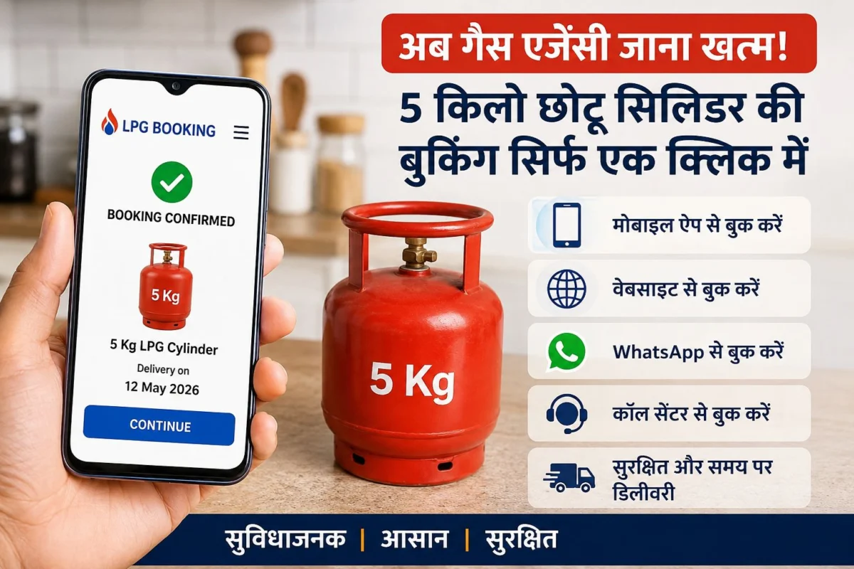 अब घर बैठे बुक होगा 5 किलो छोटू गैस सिलिंडर, नई डिजिटल व्यवस्था से उपभोक्ताओं को बड़ी राहत