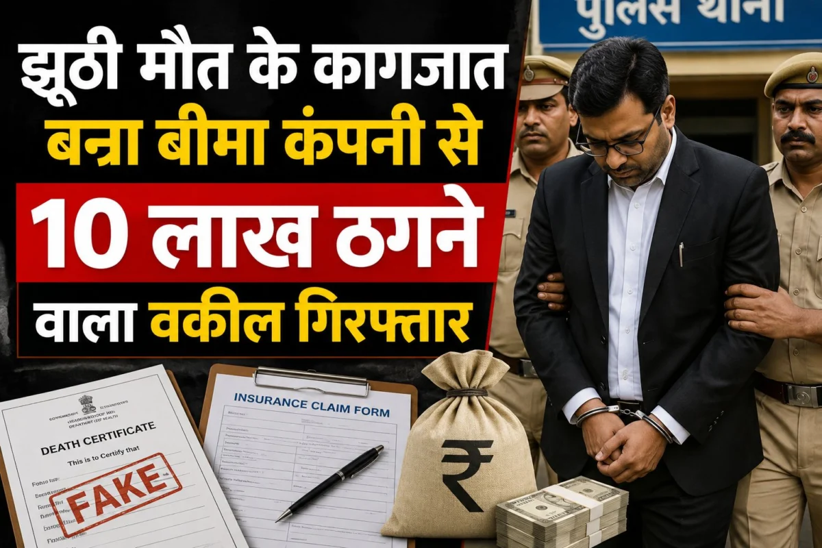 ‘काले कोट’ की आड़ में सफेदपोश जालसाजी: फर्जी मौत दिखा बीमा कंपनी से ठगे 10 लाख; मधुबनी का वकील गिरफ्तार, ‘मुर्दा’ भी निकला जिंदा