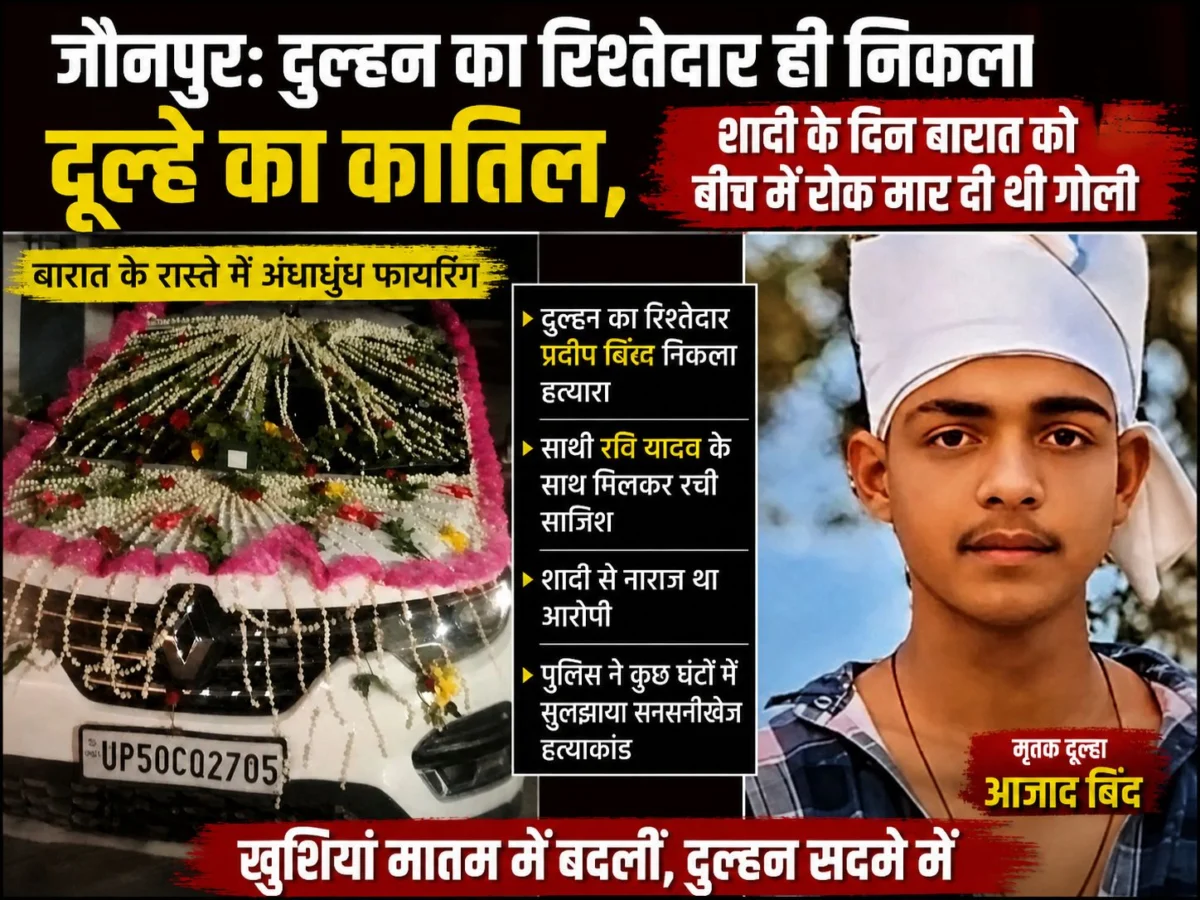 जौनपुर: दुल्हन का रिश्तेदार ही निकला दूल्हे का कातिल, शादी के दिन बारात रोककर मारी गोली
