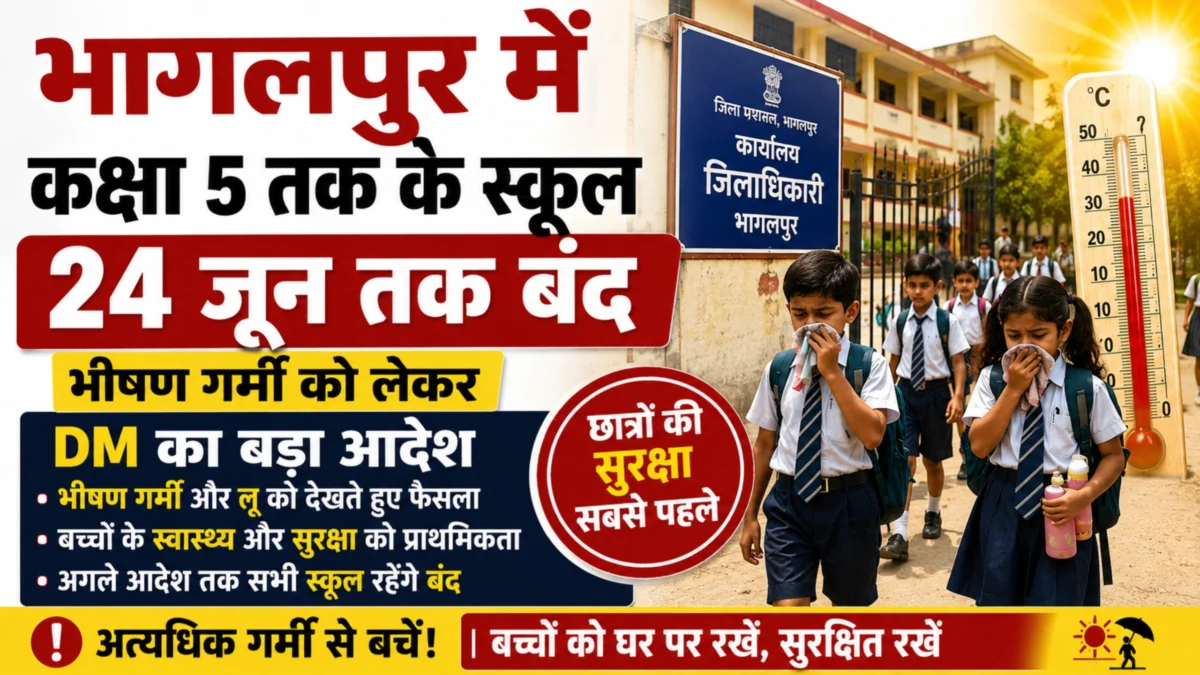 भागलपुर में कक्षा 5 तक के स्कूल 24 जून तक बंद, भीषण गर्मी को लेकर DM का बड़ा आदेश