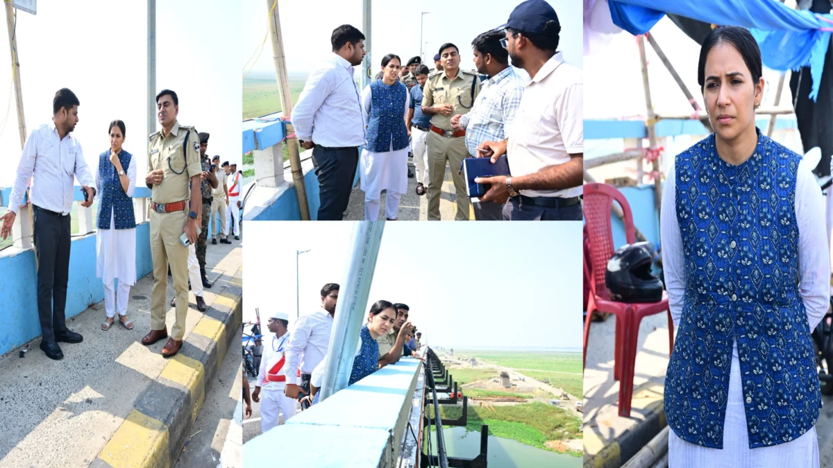 विक्रमशिला सेतु की यातायात व्यवस्था का DM-SSP ने लिया जायजा, सुरक्षा कर्मियों के लिए शेड और रेनकोट की होगी व्यवस्था