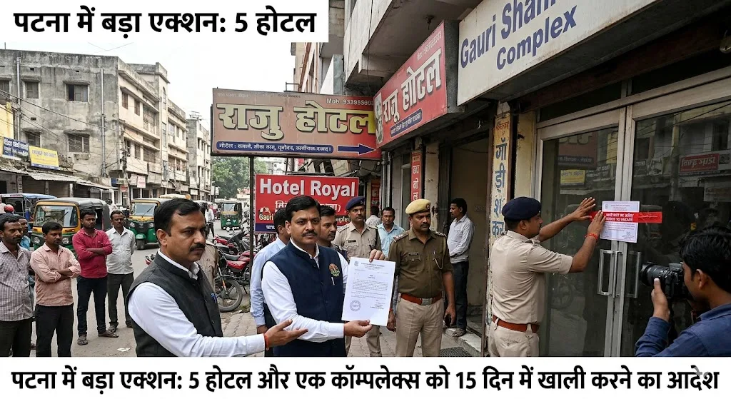 पटना में बड़ा एक्शन: 5 होटल और एक कॉम्प्लेक्स को 15 दिन में खाली करने का आदेश