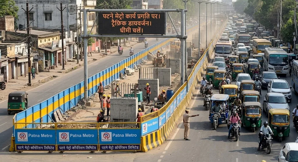 पटना मेट्रो निर्माण ने पकड़ी रफ्तार, बेली रोड पर बढ़ेगी घेराबंदी; ट्रैफिक डायवर्जन प्लान पर मंथन