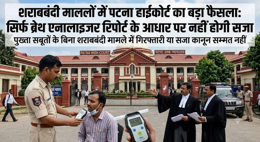 शराबबंदी मामलों में पटना हाईकोर्ट का बड़ा फैसला: सिर्फ ब्रेथ एनालाइजर रिपोर्ट के आधार पर नहीं होगी सजा
