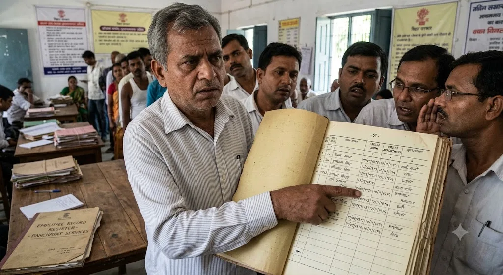 बिहार सरकार की सूची में बड़ा खुलासा! जन्म से 9 महीने पहले ही पंचायत सचिव की नौकरी, रिकॉर्ड देखकर लोग हैरान