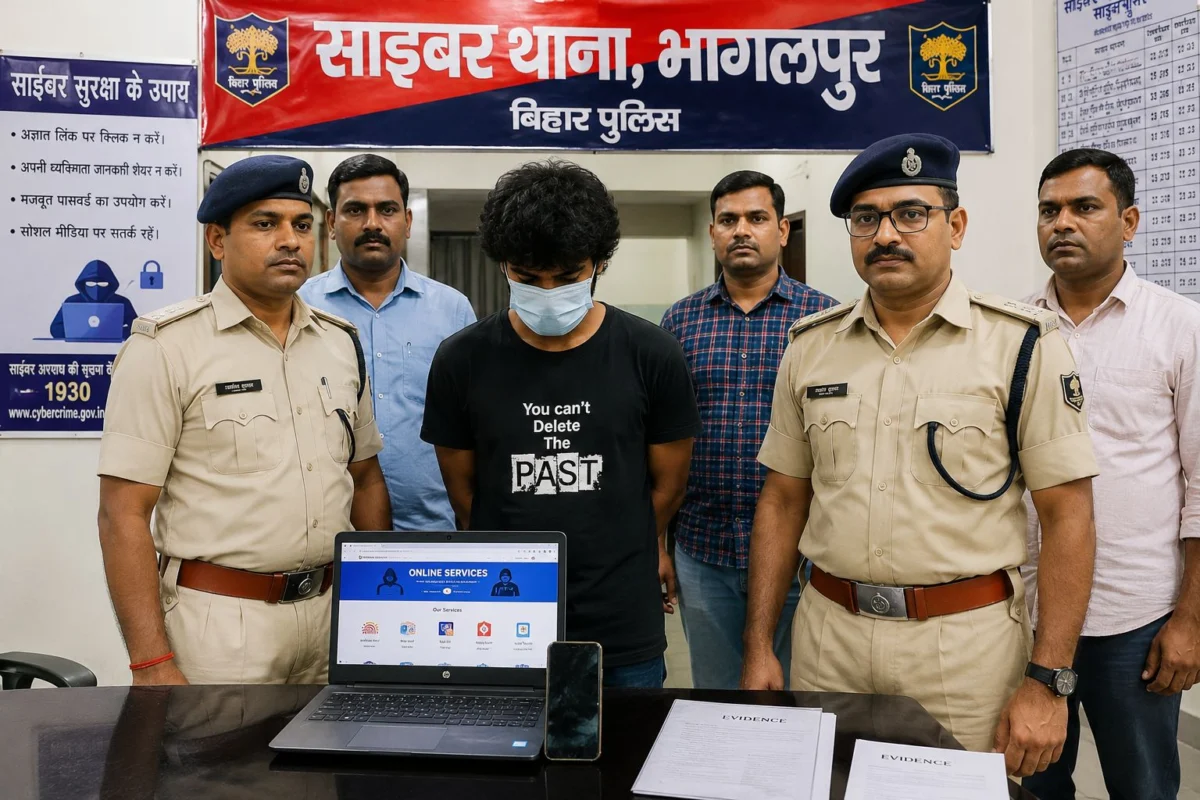 भागलपुर पुलिस की बड़ी साइबर कार्रवाई: फर्जी सरकारी दस्तावेज बनाने वाली वेबसाइट का एडमिन सीतामढ़ी से गिरफ्तार, देशभर में फैला था नेटवर्क