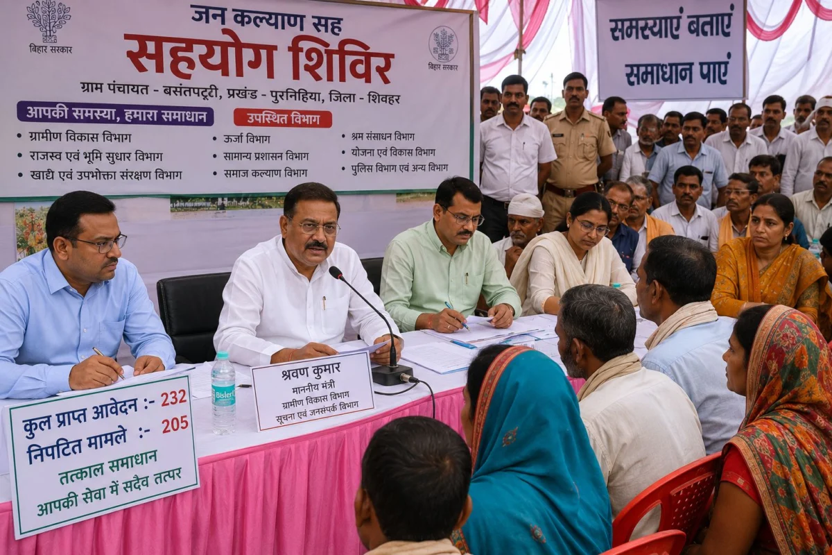 शिवहर के सहयोग शिविरों में जनता की समस्याओं का त्वरित समाधान, 232 में से 205 मामलों का मौके पर हुआ निपटारा