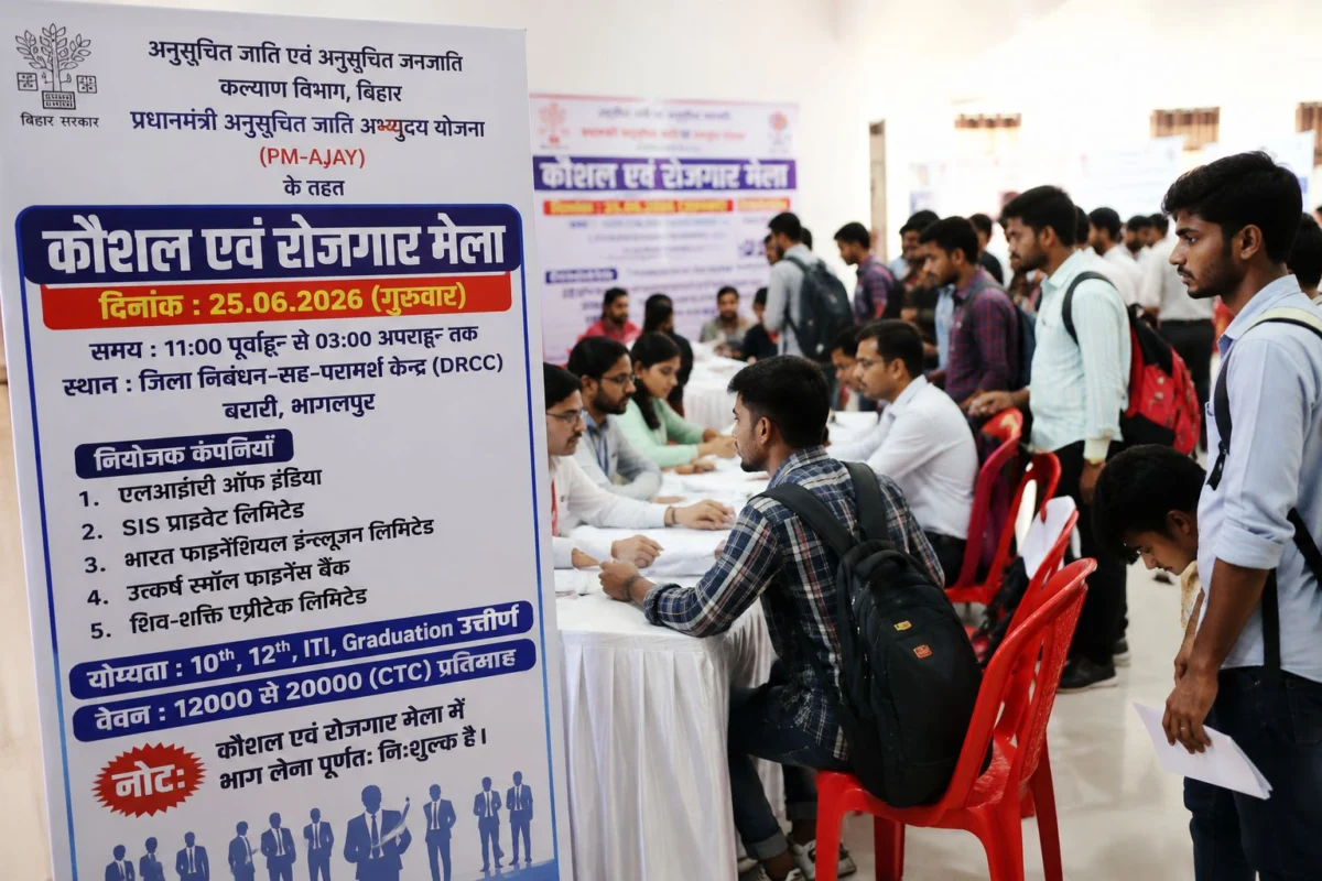 भागलपुर में 25 जून को लगेगा कौशल एवं रोजगार मेला, 20 हजार तक वेतन के साथ युवाओं को मिलेगा नौकरी का मौका