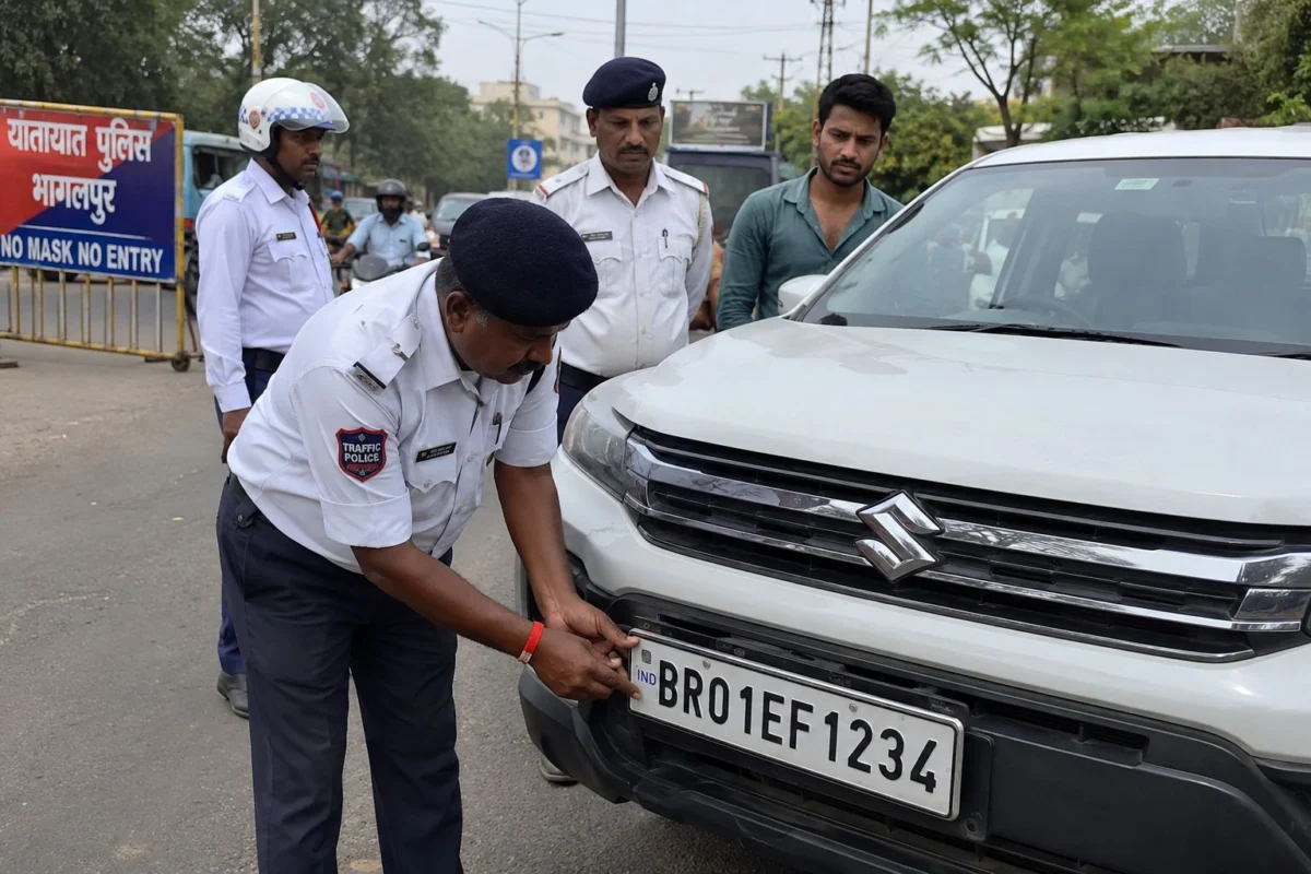 भागलपुर में फर्जी नंबर प्लेट वाले वाहनों पर होगी सख्त कार्रवाई, ट्रैफिक पुलिस चलाएगी विशेष अभियान