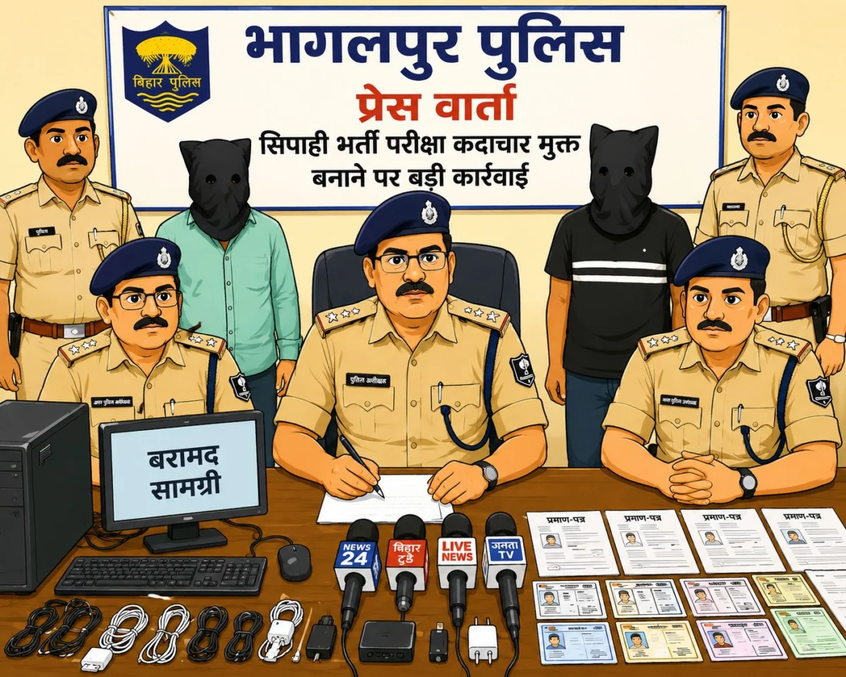 भागलपुर में सिपाही भर्ती परीक्षा से पहले बड़ा खुलासा, कदाचार कराने वाले गिरोह का भंडाफोड़; दो संदिग्ध हिरासत में