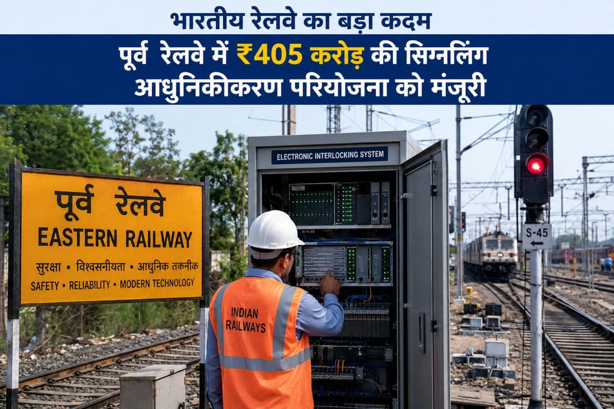 भारतीय रेलवे का बड़ा कदम: पूर्व रेलवे में ₹405 करोड़ की सिग्नलिंग आधुनिकीकरण परियोजना को मंजूरी, 32 स्टेशनों पर लगेगी अत्याधुनिक तकनीक